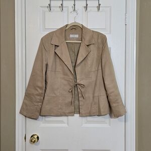 Nuage Womans Open Suede-Like Jacket ~ Sz. L (Large) Tag removed ~ Tan Color ~EUC